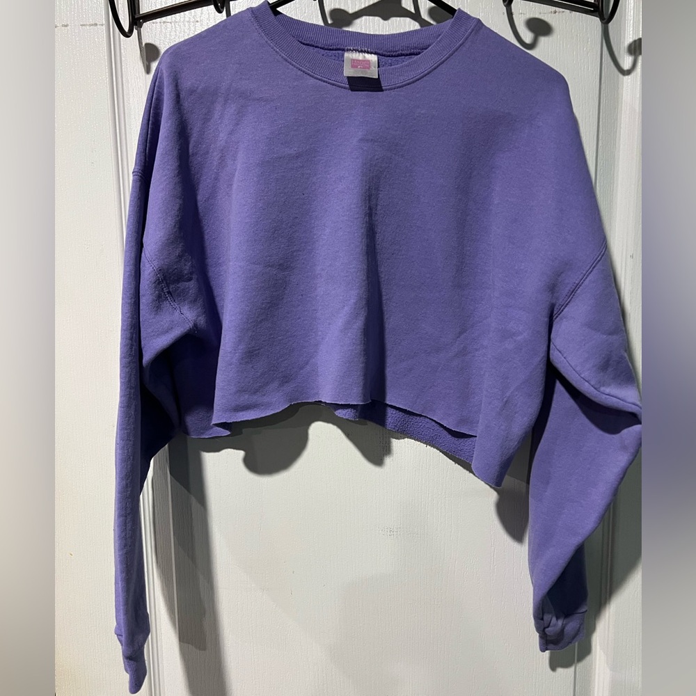 Vintage Hanes Her Way Purple cropped Sweatshirt